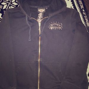 Women's 1W Harley Davidson zipper Hoodie